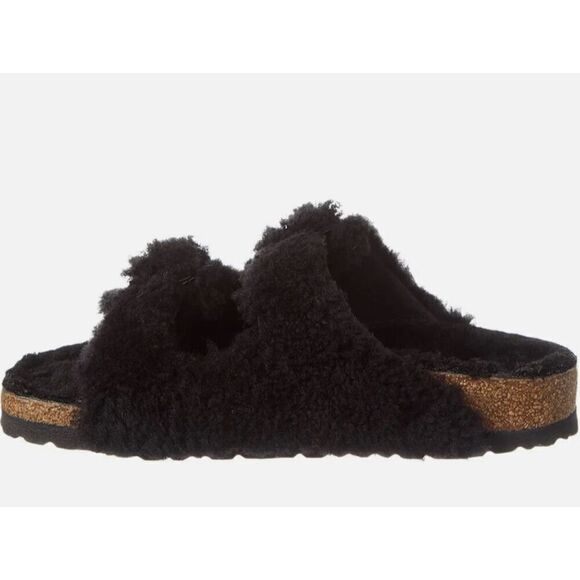 Birkenstock Arizona Big Buckle Narrow Shearling Sandal Women's size 41/10 Black - Picture 3 of 7
